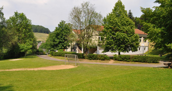 Grundschule hinter Bäumen