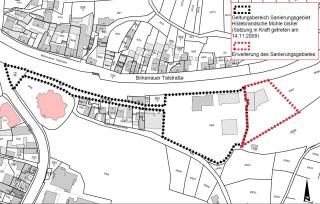 Geltungsbereich Erweiterung Sanierungsgebiet Hildebrandsche Mühle