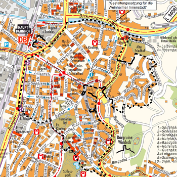 Übersichtskarte Gestaltungssatzung für die Weinheimer Innenstadt