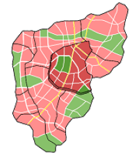 Landkarte Hervorhebung eines Stadtviertels