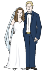 Braut und Bräutigam