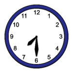 Uhr mit Anzeige 7 Uhr 30