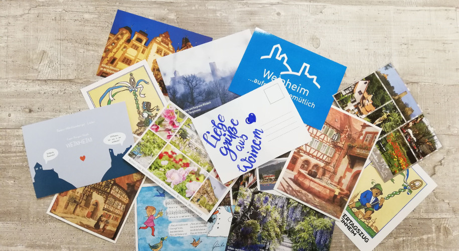 Verschiedene Postkarten aus Weinheim