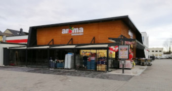 Gebäude des Aroma Supermarkt West