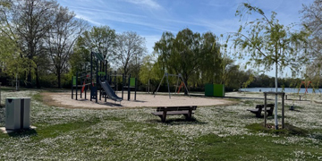 Blick auf den Spielplatz