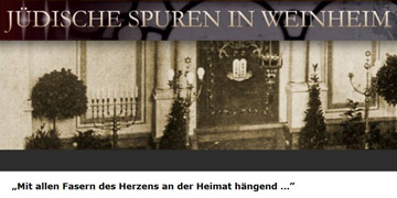 Screenshot der Internetseite www.juden-in-weinheim.de