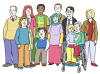 Menschengruppe aller Altersklassen